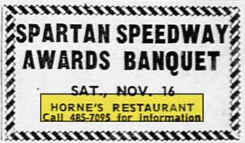 Hornes Motor Lodge & Restaurant - Nov 1968 Ad
